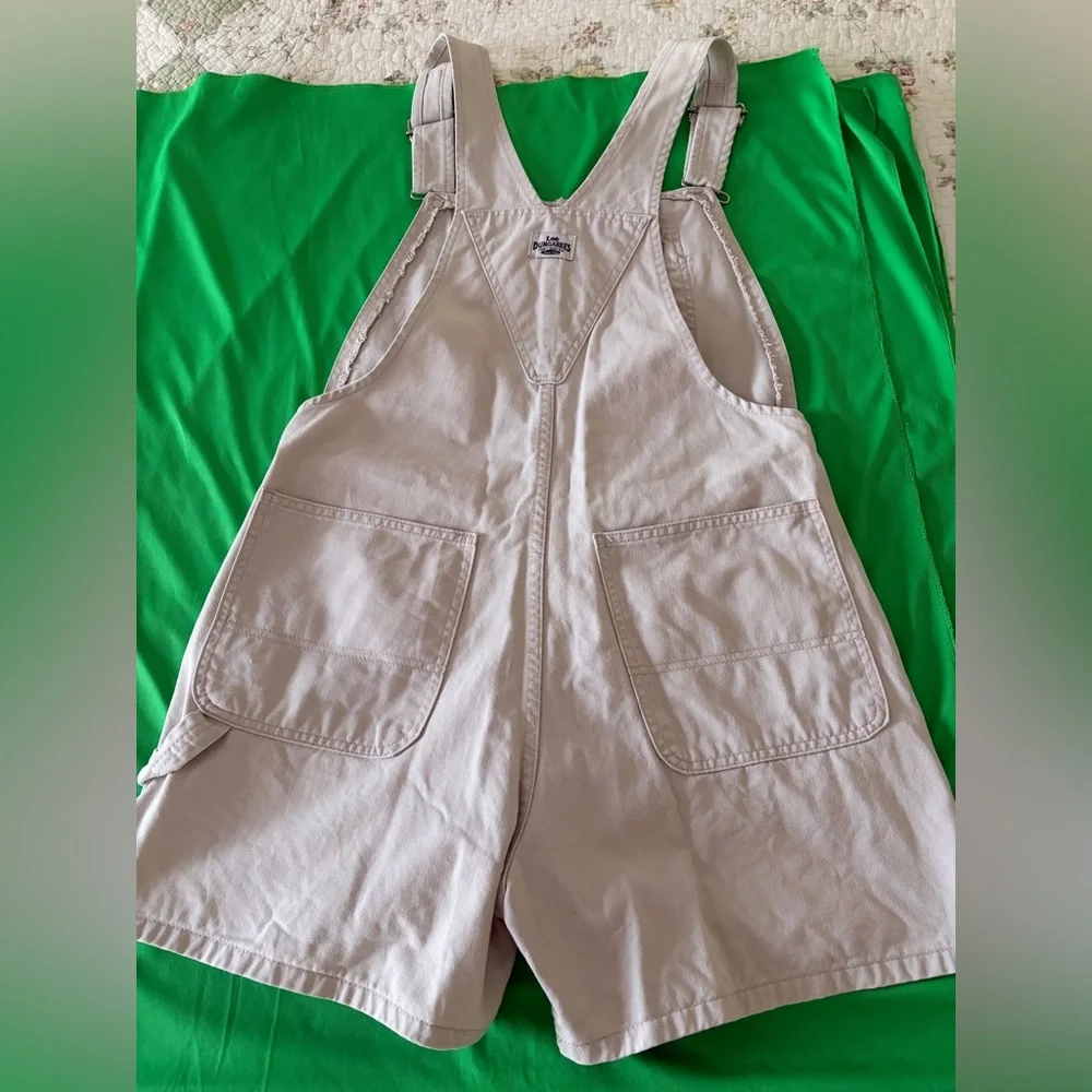 Vintage ‘90s Lee Dungarees Khaki Short Overalls - Picture 2 of 6